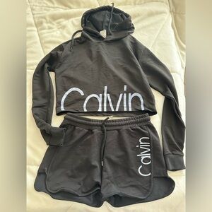 Calvin Klein, matching shorts and hooded top set, multiple sizes